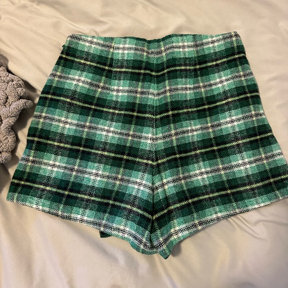 Free People Green Plaid Skort 6 - Picture 3 of 4